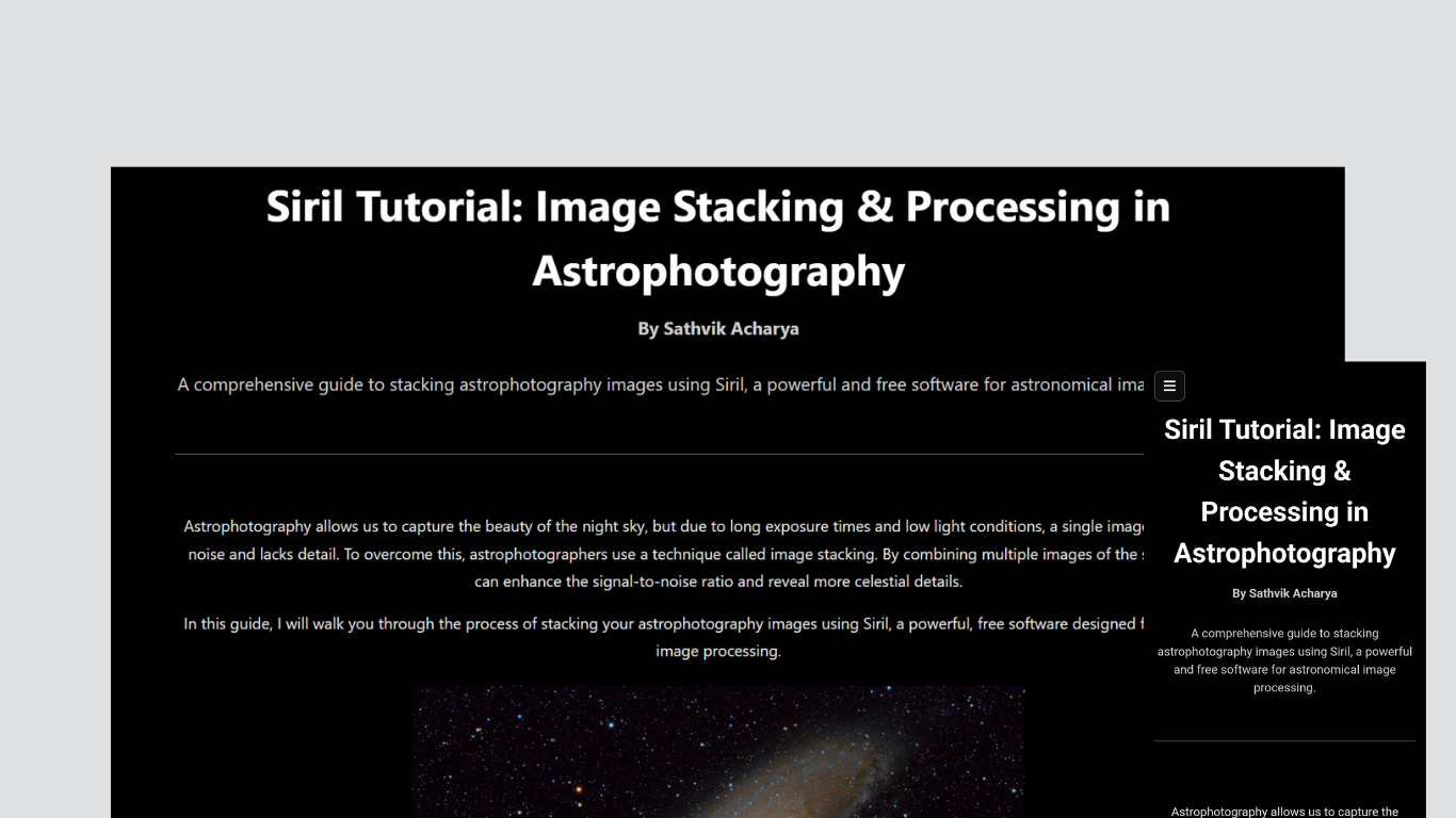 Astrophotography Image Stacking in Siril